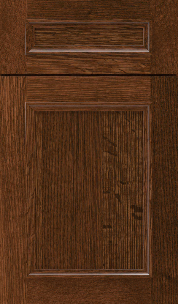 Haskins 5-Piece Quartersawn Oak recessed panel cabinet door in Sepia