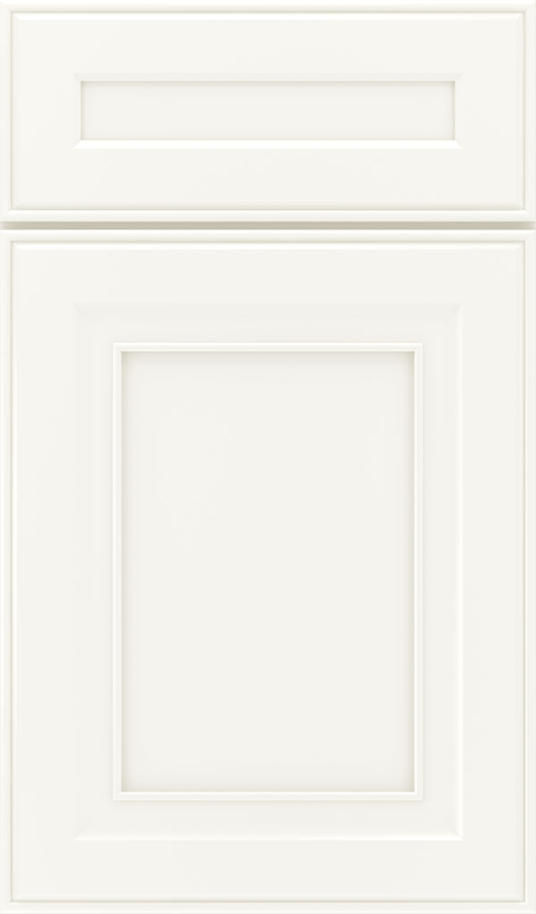 Leyden 5 Piece Maple Flat Panel Cabinet Door in White